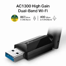 Adaptador De Red Tp-link Usb Archer T3u Plus, Inalambrico, Wlan, 867mbit/s, 1 Antena (archer T3u Plus)